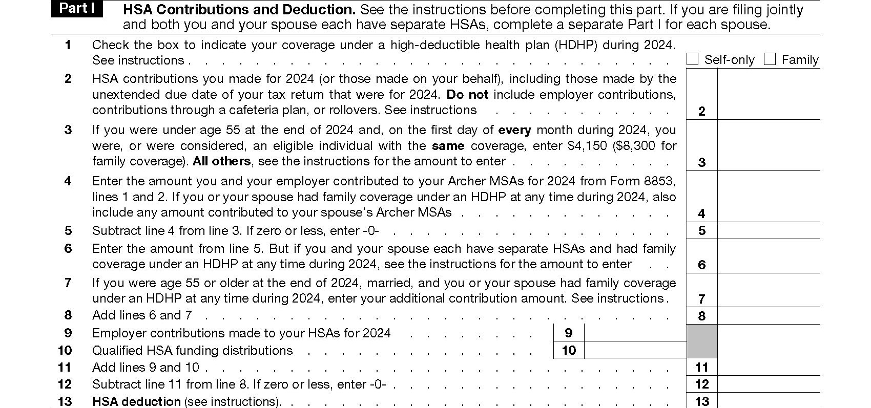 formulario irs 8889 - parte 1 ejemplo