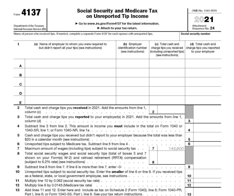 Who Should Use IRS Form 4137?