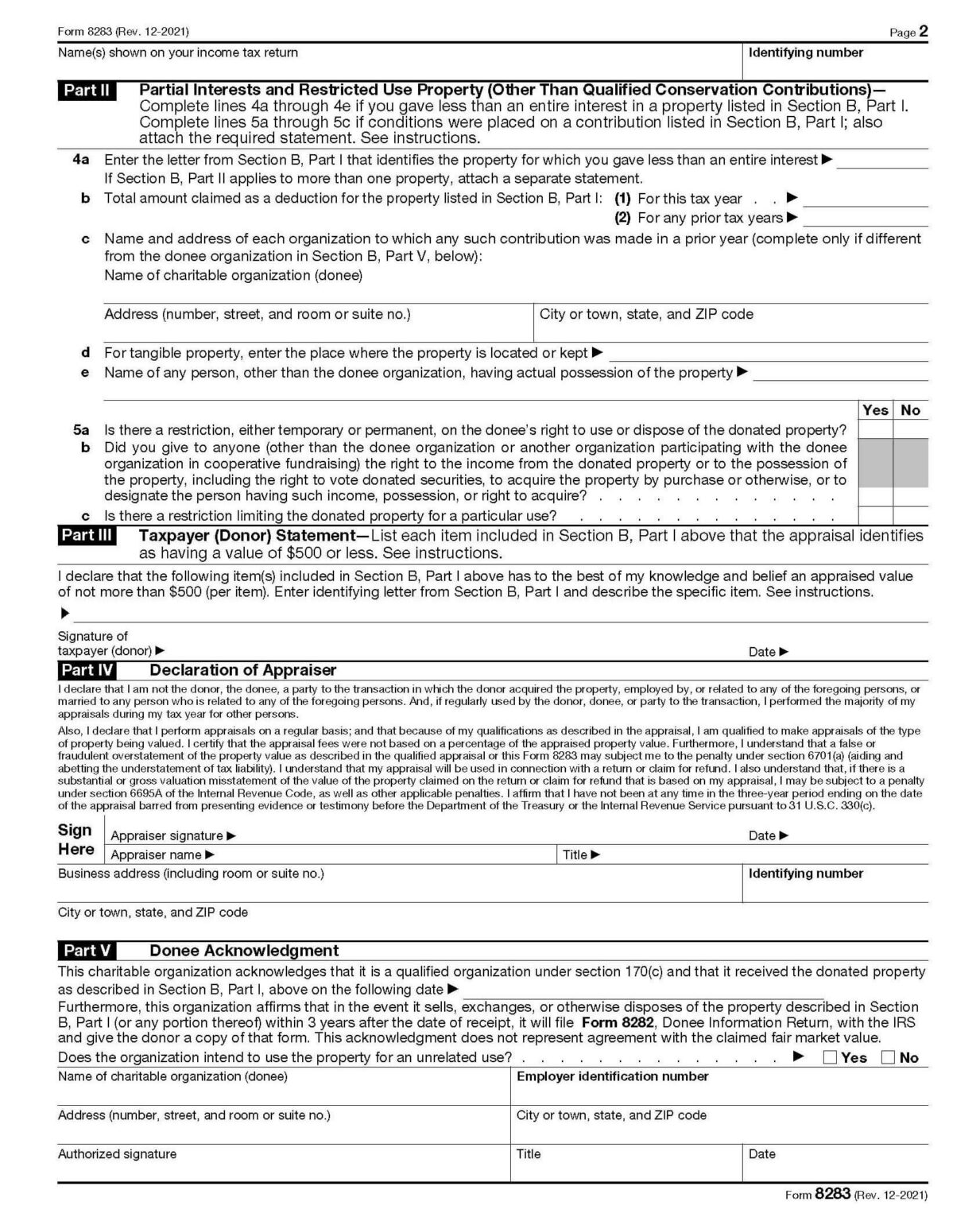 How to Complete IRS Form 8283