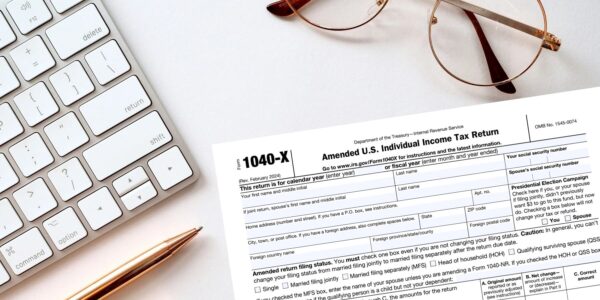 amended tax return on desk