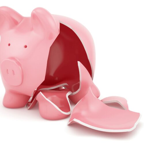 empty piggy bank due to bank levy